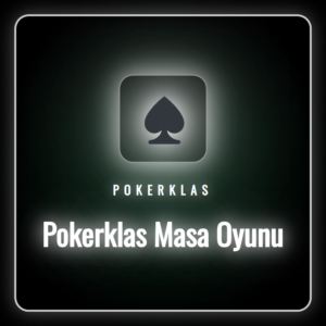 Pokerklas Masa Oyunu masasında kartlar, fişler ve rulet çarkı